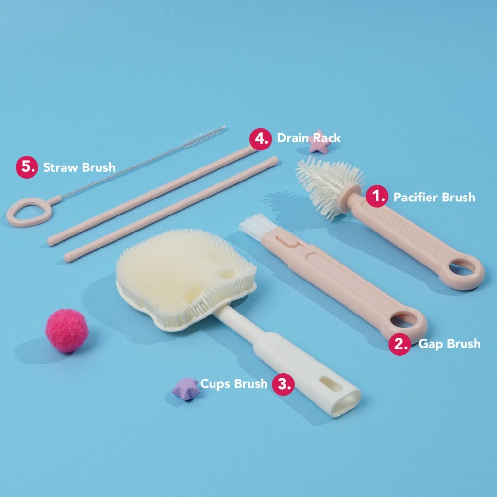 Kiip Kiip Indonesia Sakumini 6in1 Travel Brush Kit Bottle Cleaner