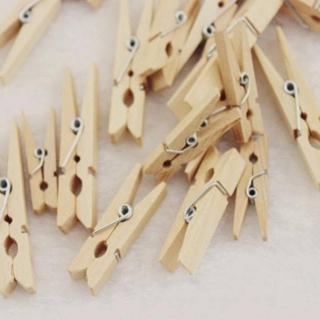  ELFYDO Klip Polos Mini Bahan Kayu