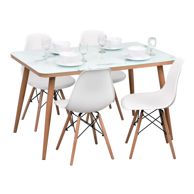 Meja Makan Set Minimalis Kiona Millenial - Putih 1