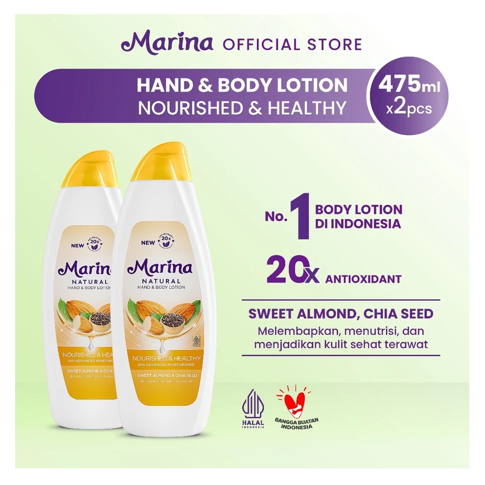 Tempo Scan Pacific Marina Natural Hand & Body Lotion Nourished & Healthy
