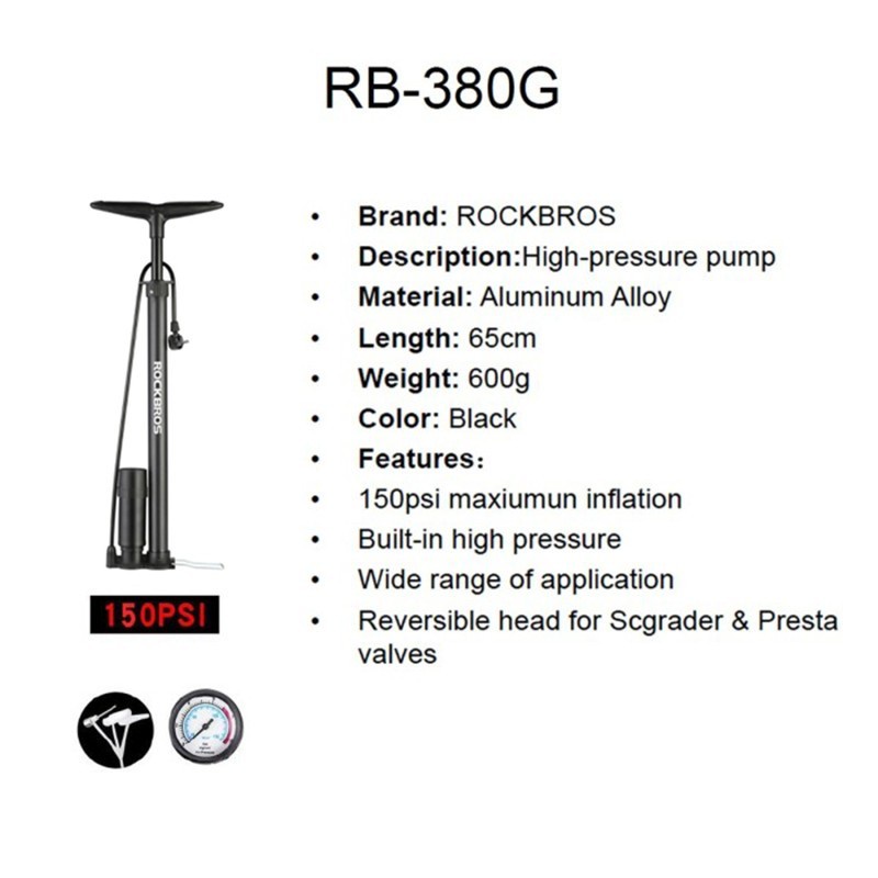Yiwu Rock Sports Goods RockBros Air Pump 380G