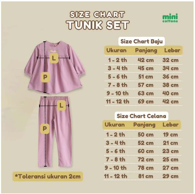 Kreasi Anak Sukses Mini Cottons Setelan Tunik Anak
