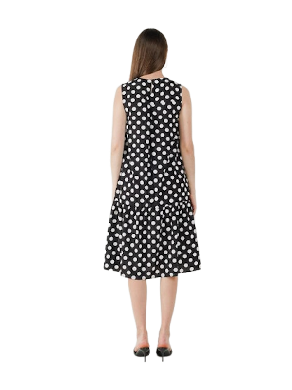 Pandora Polkadot Midi Black Dress 3