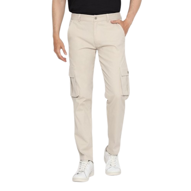 Code Male Barnet Cargo Pants Cream 1