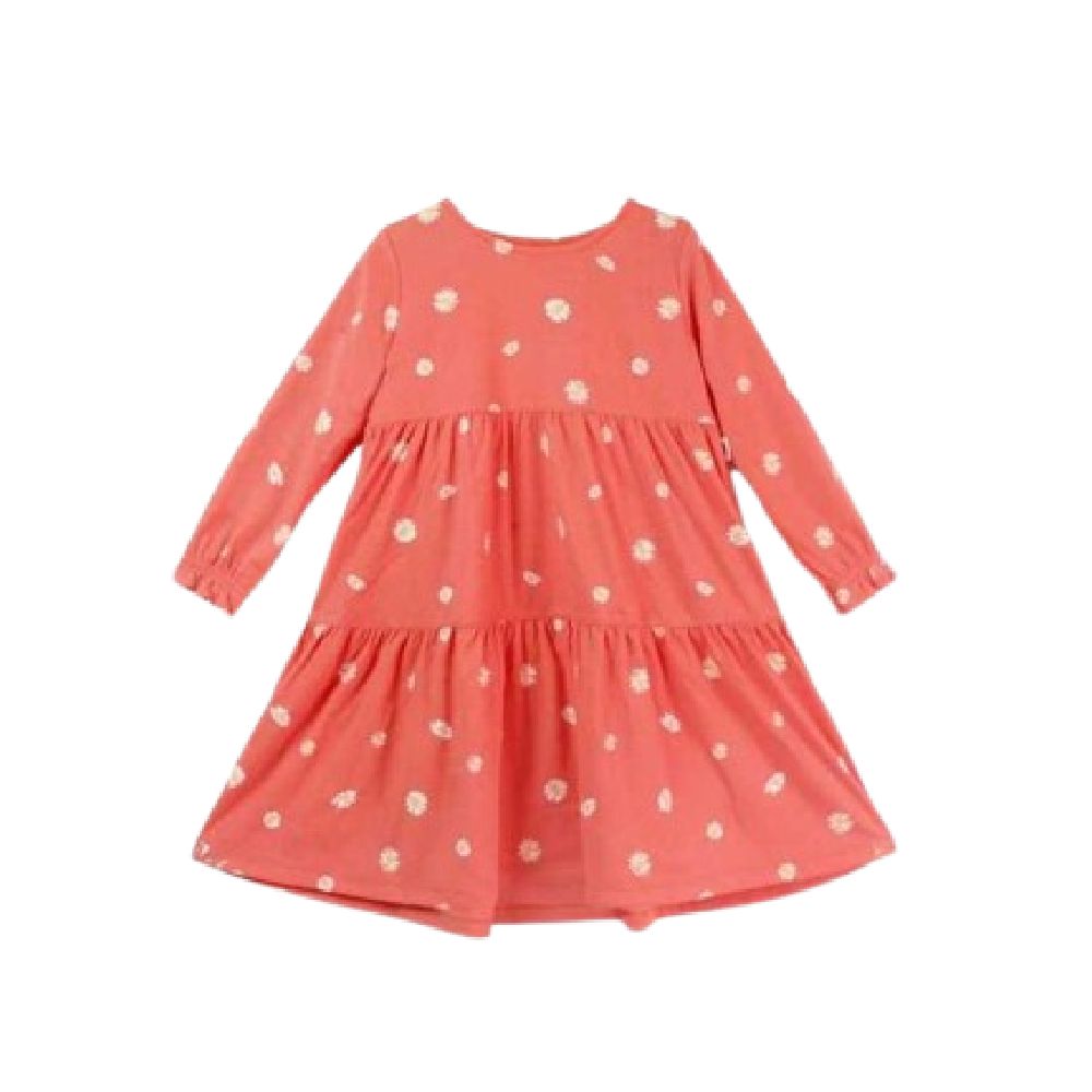Bonbinzoo Dress Ruffle Anak Perempuan Lengan Panjang 1