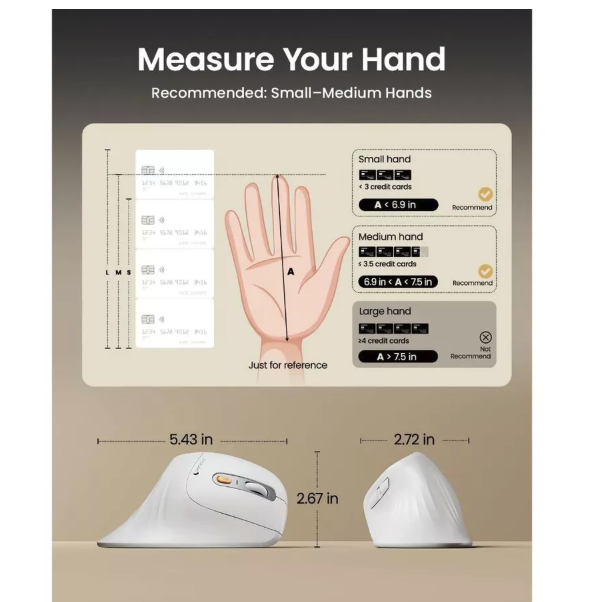ProtoArc® ProtoArc® Bluetooth Ergonomic Vertical Mouse EM11-NL