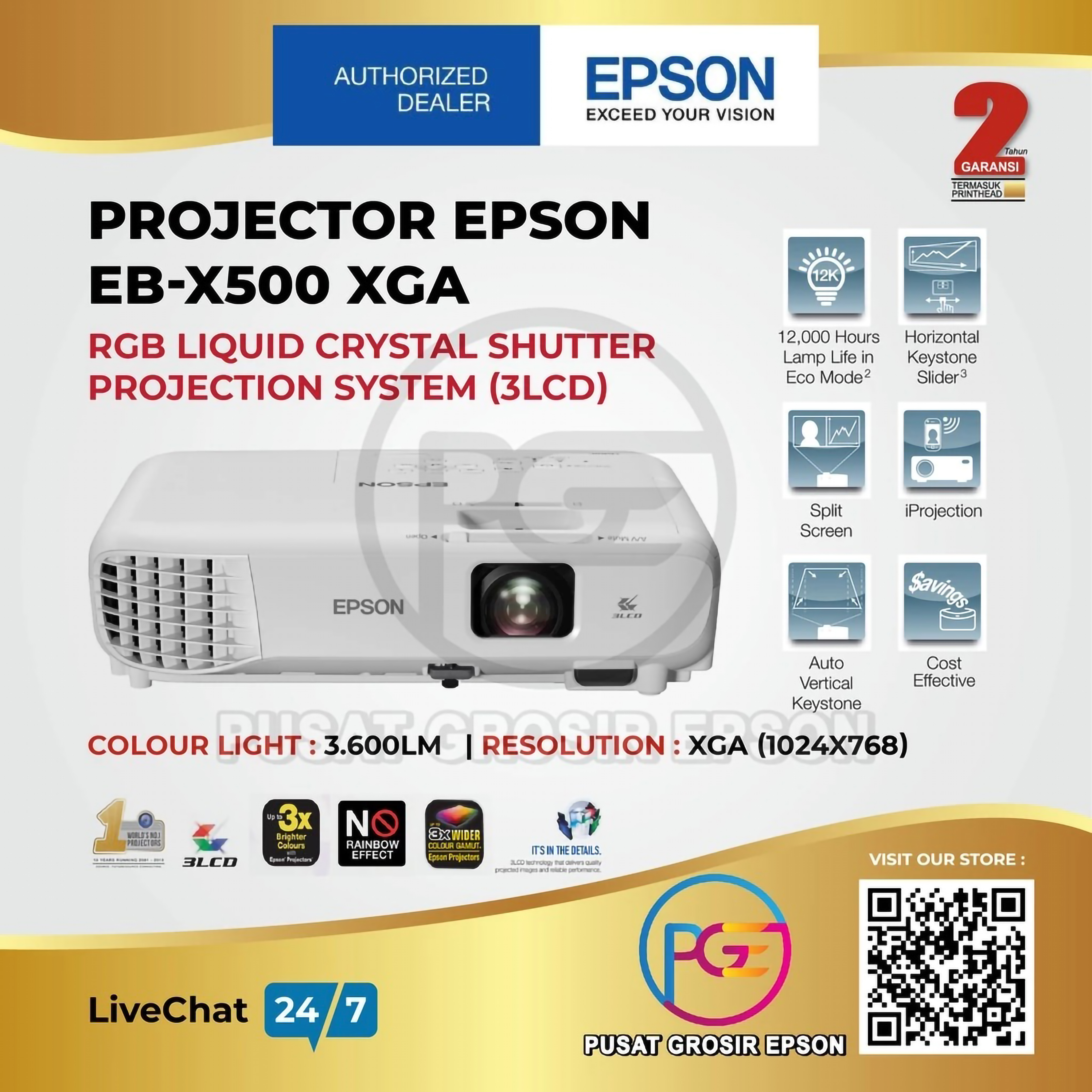 Epson Epson EB-X500 XGA 3LCD Projector