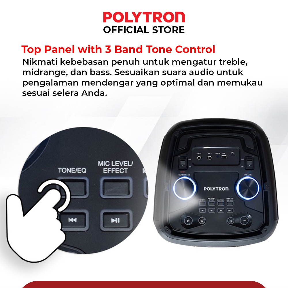 POLYTRON Polytron Party Speaker Bluetooth Karaoke Portable Wireless  PPS 8L22