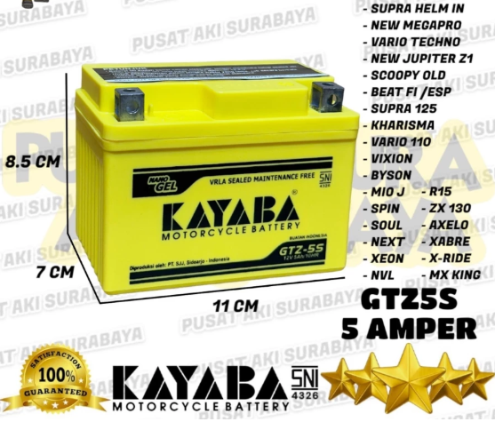 Selatan Jadi Jaya KAYABA Motorcycle Battery GTZ-5S