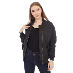 Jaket Bomber Wanita Hitam