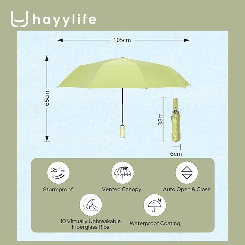Hayylife Flashlight Automatic Umbrella 5