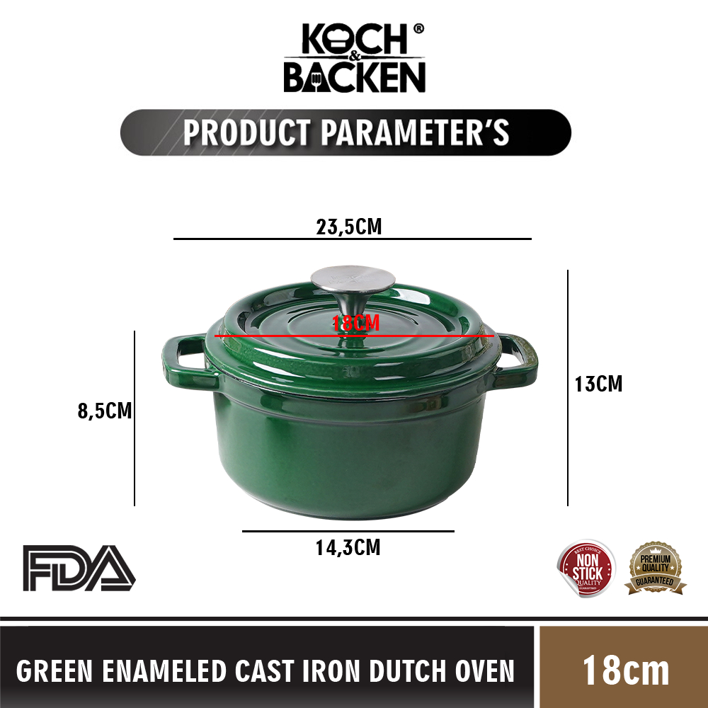 KOCH&BACKEN Enameled Cast Iron Dutch Oven 18 cm 