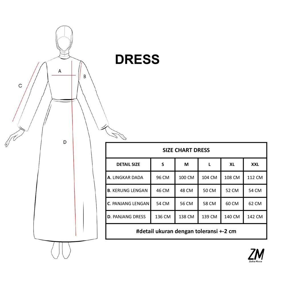 ZM Zaskia Mecca Luny Navy Gamis