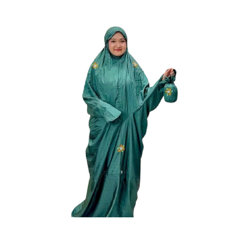 Mega Mukena Terusan Parasut Sulam Bunga 