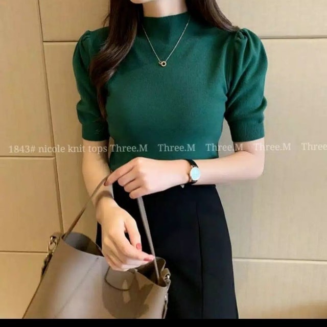 Knit Nicole Puff Tops