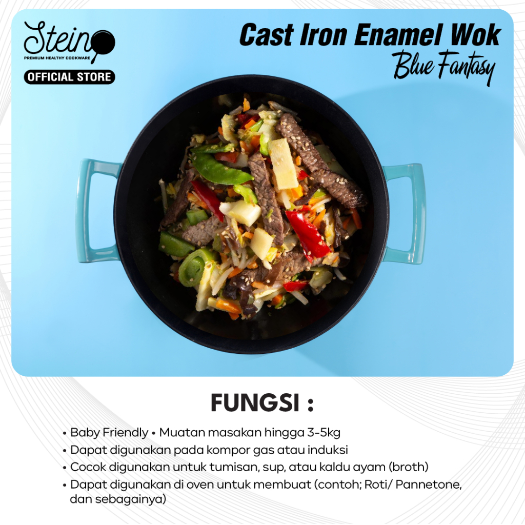 Stein Perkasa International STEIN Cast Iron Enamel Wok