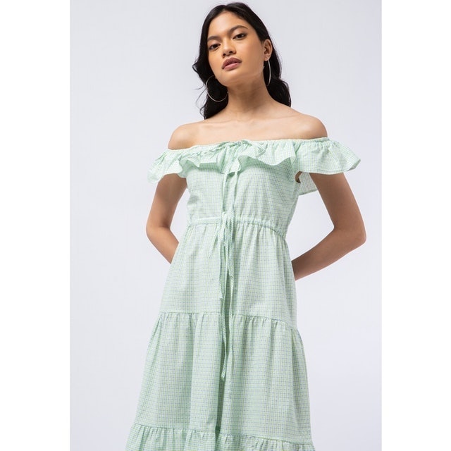 Colorbox Cold Shoulder Maxi Dress