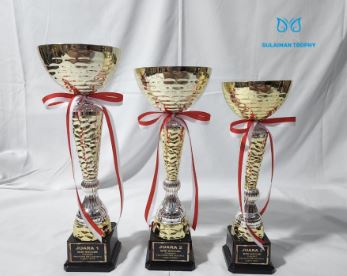 Piala Trophy Cup Logam Kuningan Metal Set 2