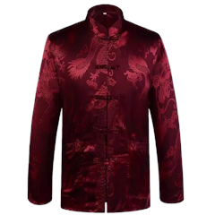 Cheongsam Pria Lengan Panjang Motif Naga