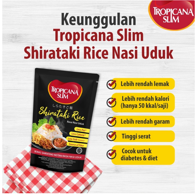 Nutrifood Tropicana Slim Shirataki Rice Rasa Nasi Uduk