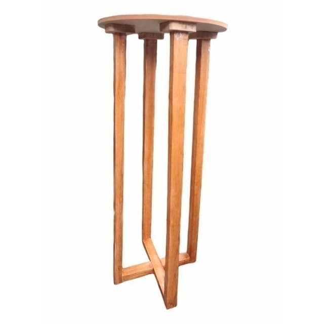 Meja Bar Minimalis Bulat Tinggi Scandinavian Japandi