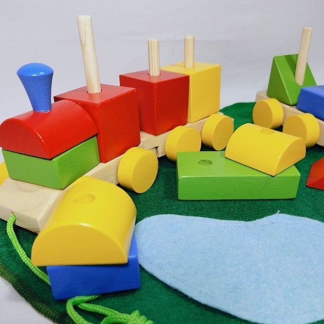 Omocha Toys  Kereta Warna BP Mainan Kayu Transportasi 