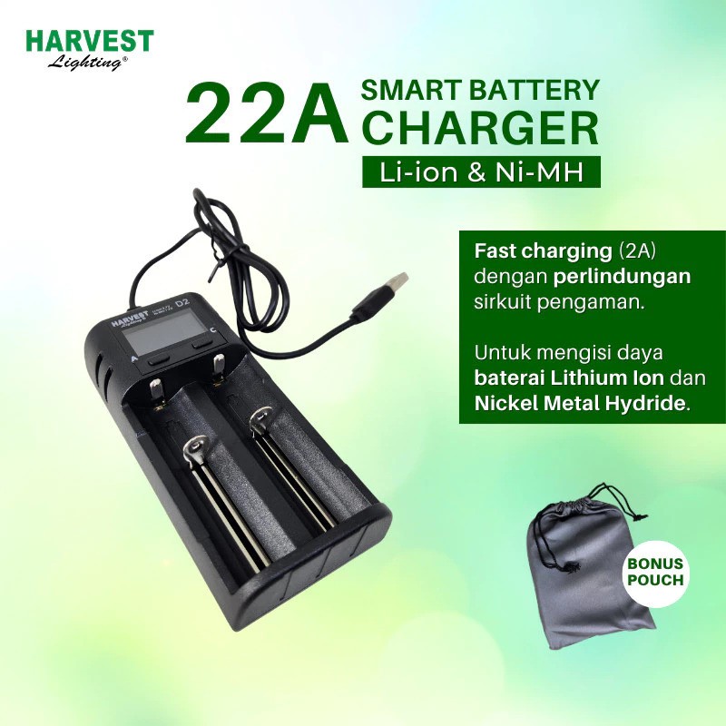 Harvest Lighting Smart Battery Charger Fast Charging 4 Slot + Adaptor 3