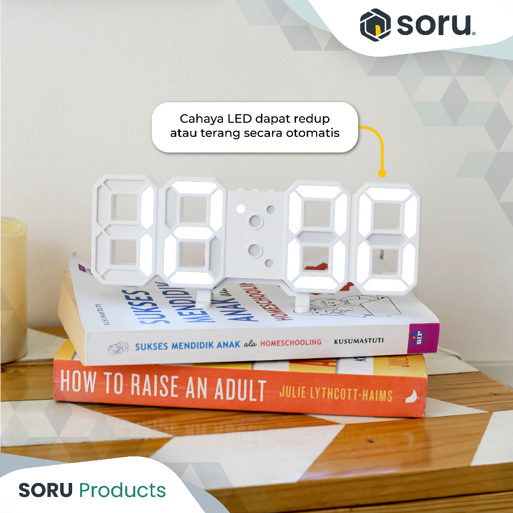 SORU SORU Jam Meja Dinding Digital LED Clock  8018