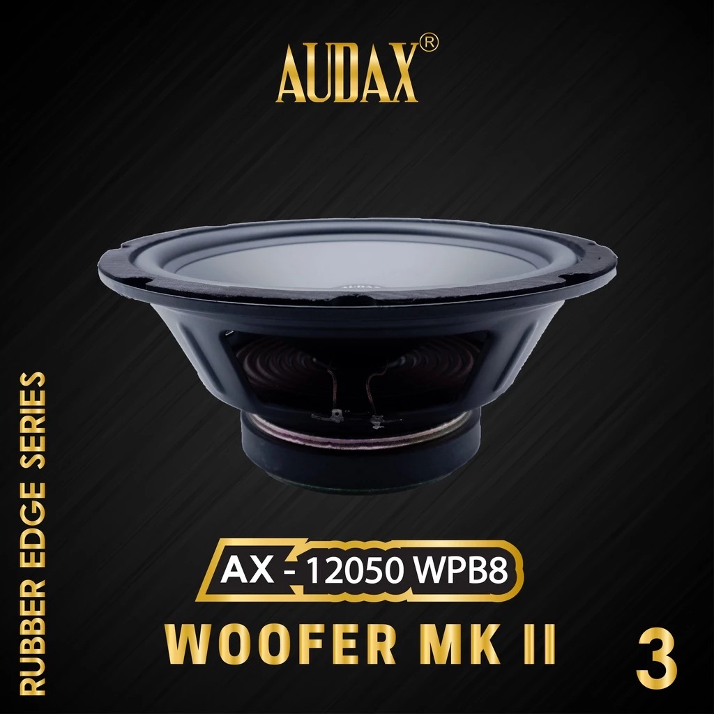 Audax Speaker Pasif 12" Rubber Edge Series Woofer MK II  AX-12050 WPB8 