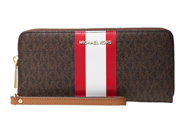 Large Logo Stripe Continental Wallet ｜ 34F1GJ6T6U