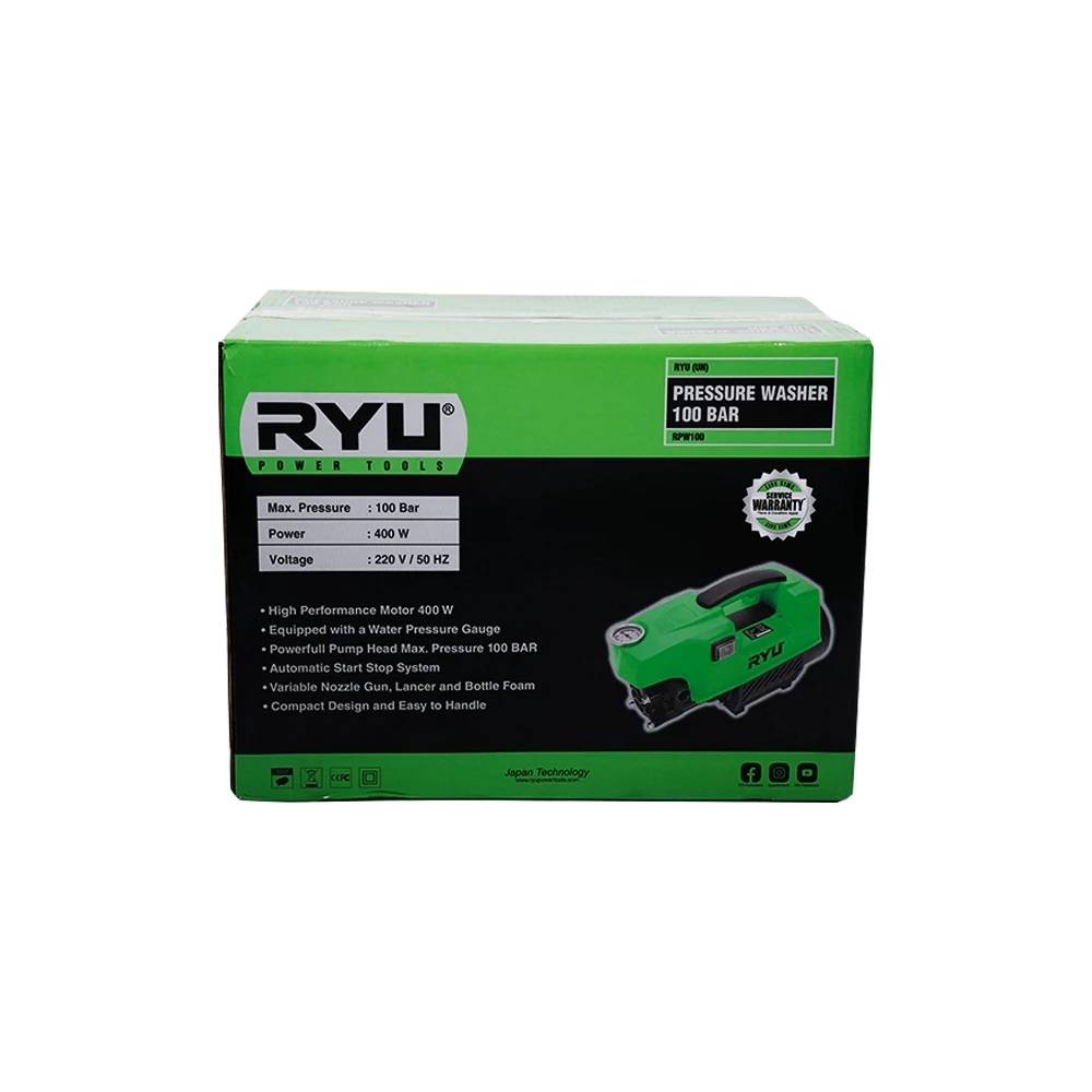 RYU RYU Pressure Washer 100 Bar