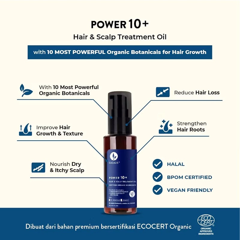Eucalie Organics Power 10+ Organic Hair Growth Oil & Scalp Treatment 3