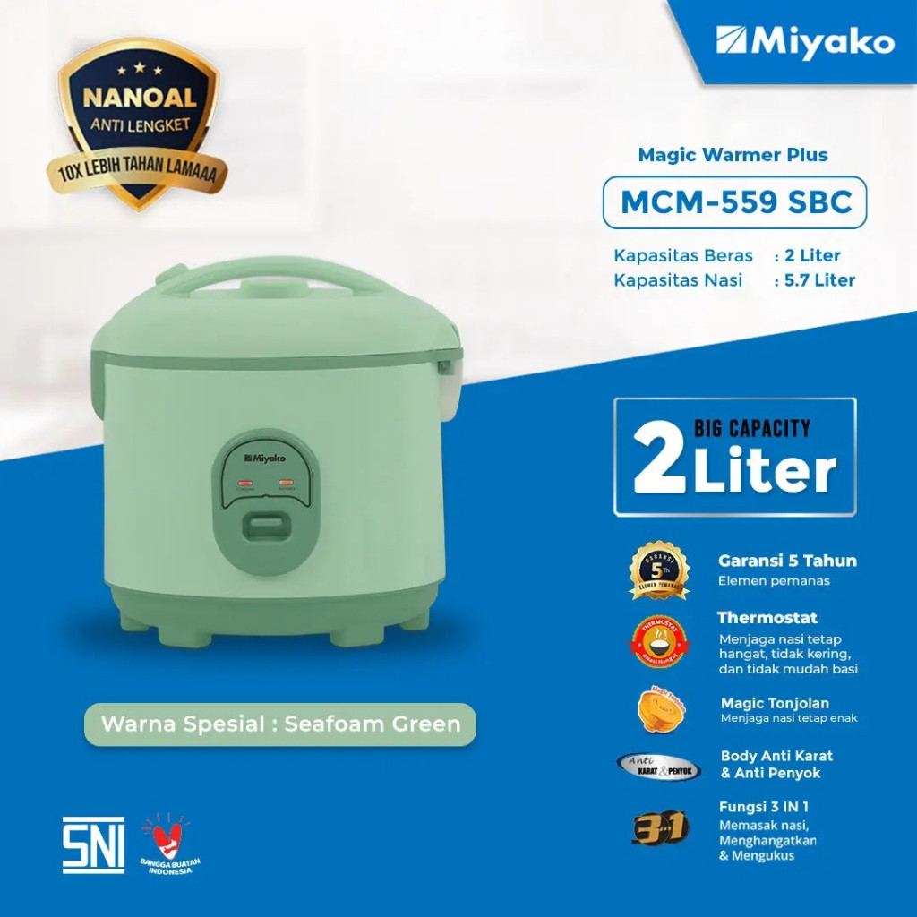 Kencana Gemilang Magic Com Miyako Magic Warmer Plus MCM-559SBC