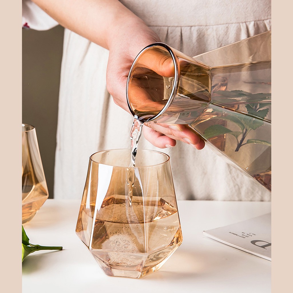 Arami Lifestyle Crystal Glass Hexagonal Pitcher