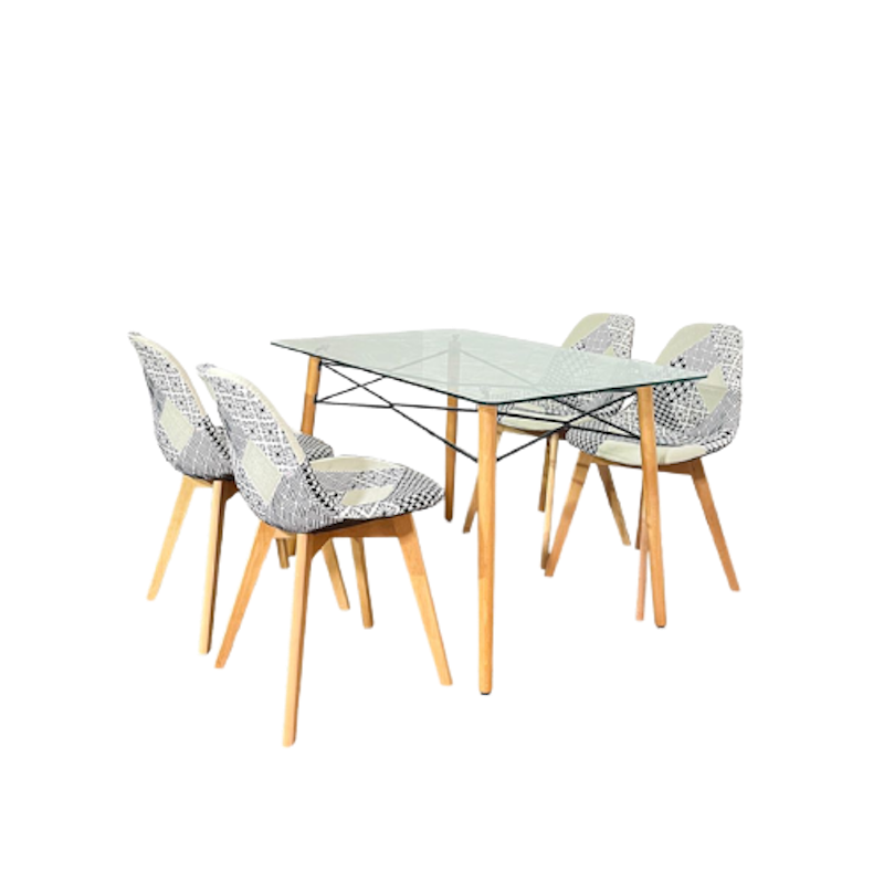 SAPPORO ALVIE Set Dining Table / Meja Makan Kaca 3