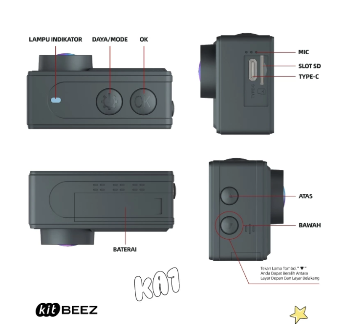 KiTBEEZ Action Camera  4