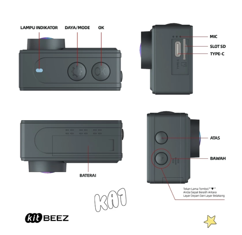 KiTBEEZ Action Camera 4