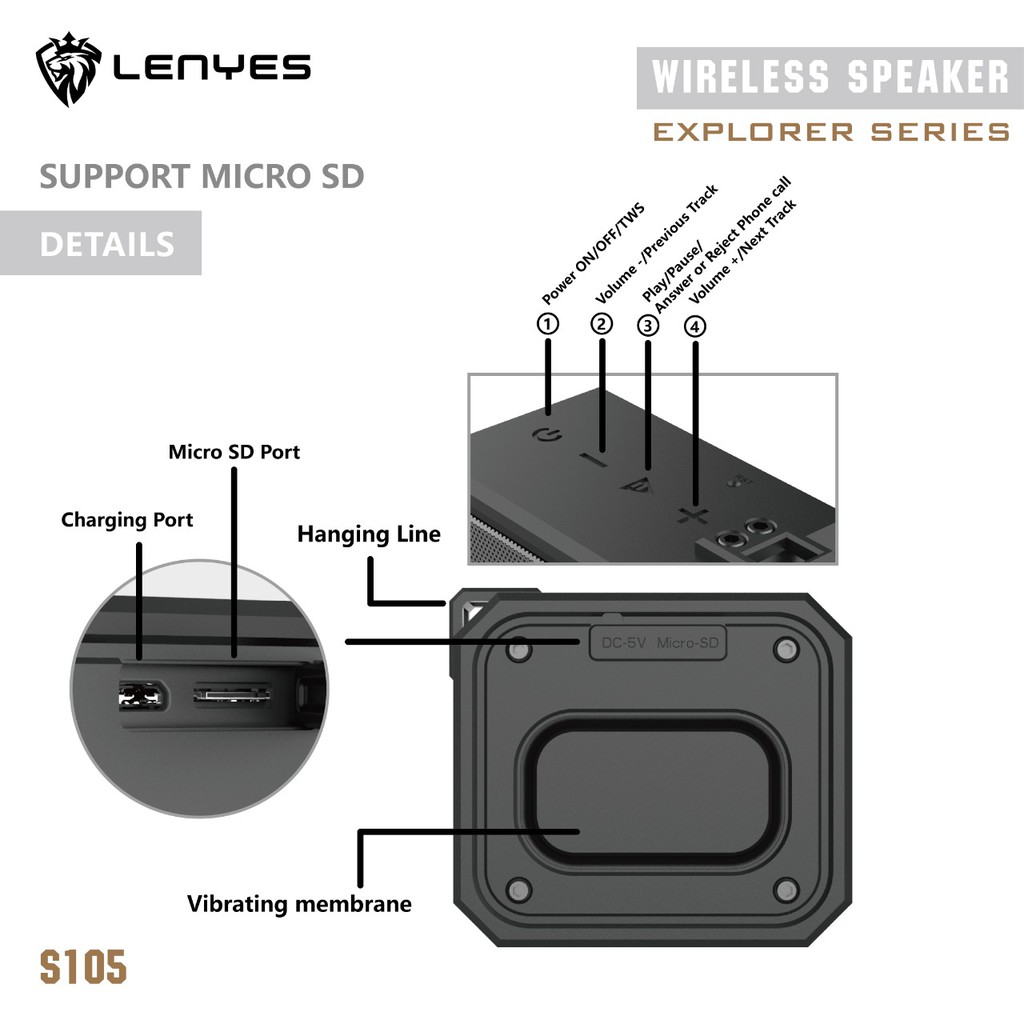 Lenyes Wireless Speaker 3