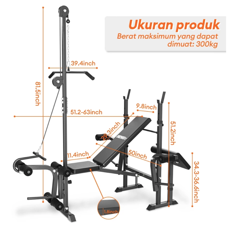  OneTwoFit Multi Gym Bench