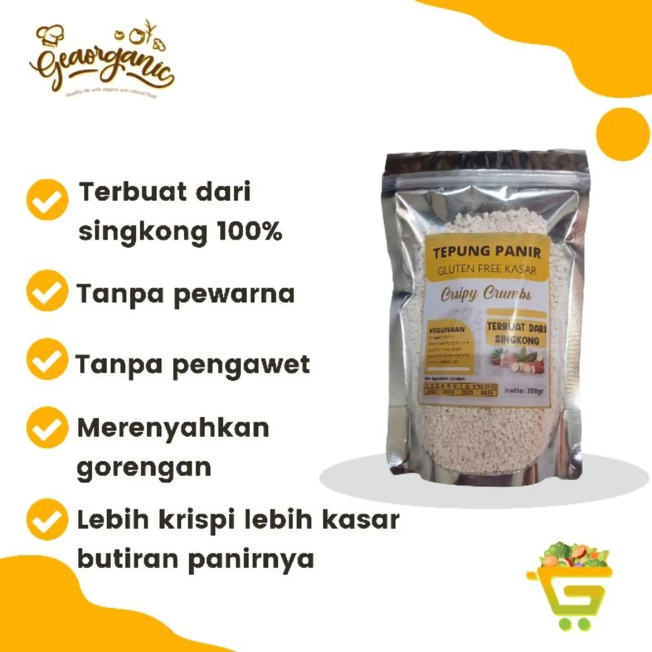 Gea Organik Indonesia Geaorganic Tepung Panir Gluten Free Kasar