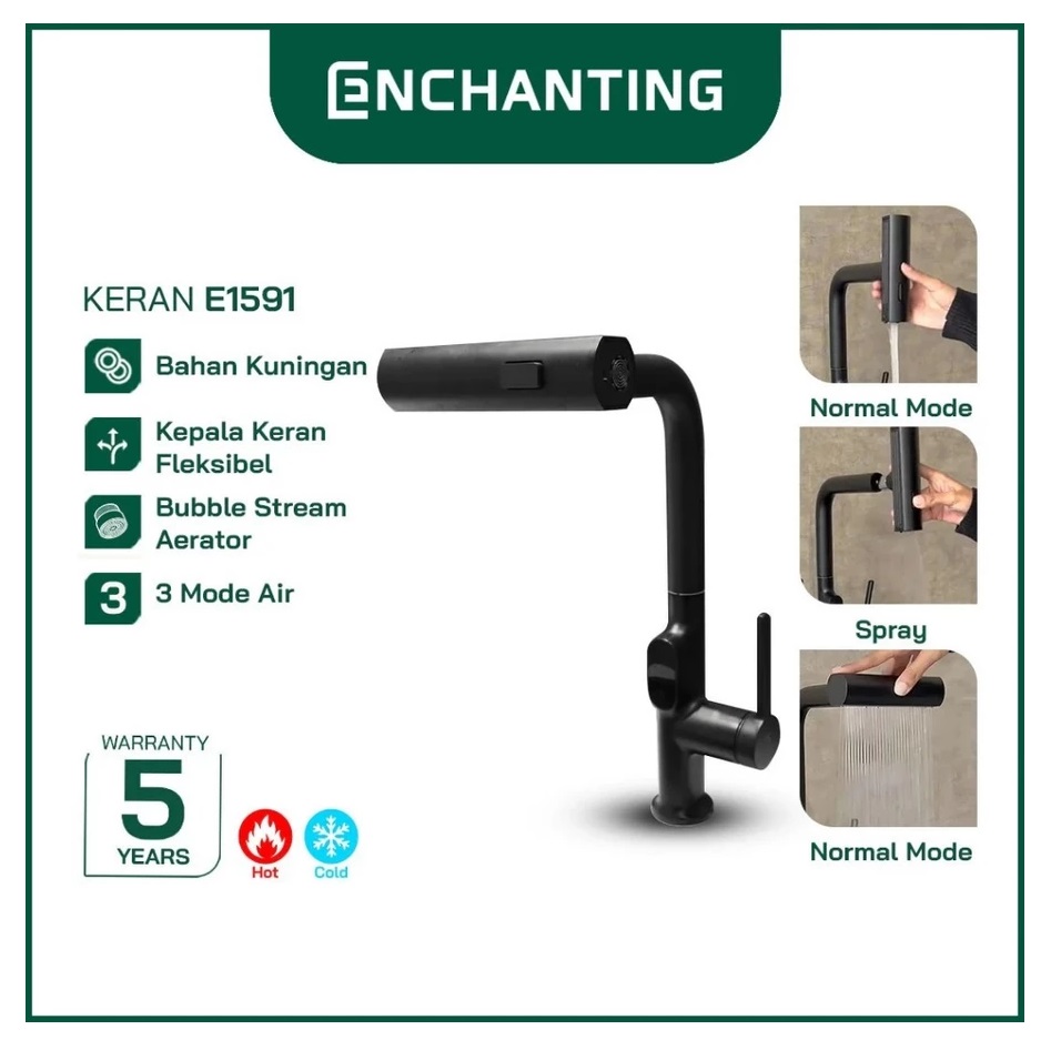 Enchanting Smart Kitchen Faucet Fleksibel Europe E1591 LED Temperature 2