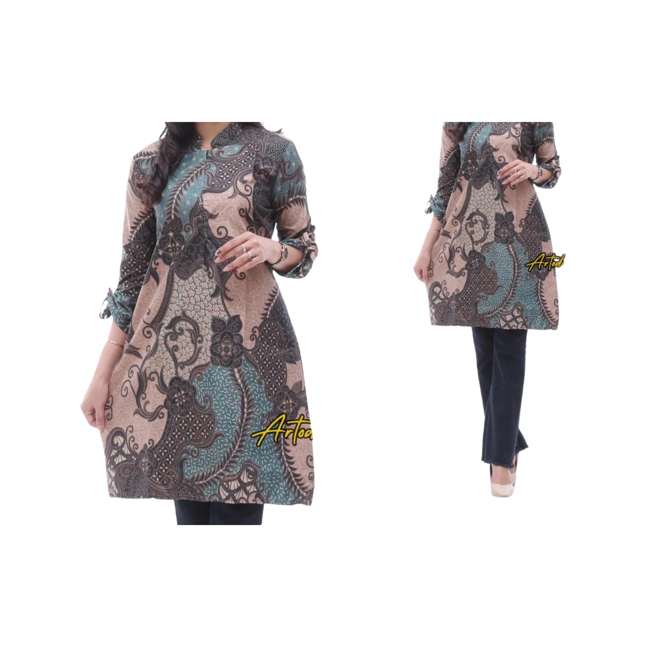 Artodomoro Tunik Batik Lengan Panjang Serut 