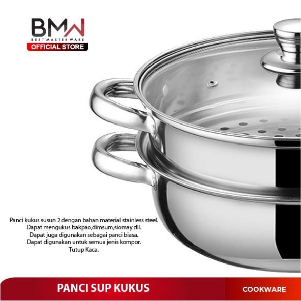 BMW Kitchen Ware Panci Sup Kukus 2 Susun 20 Cm