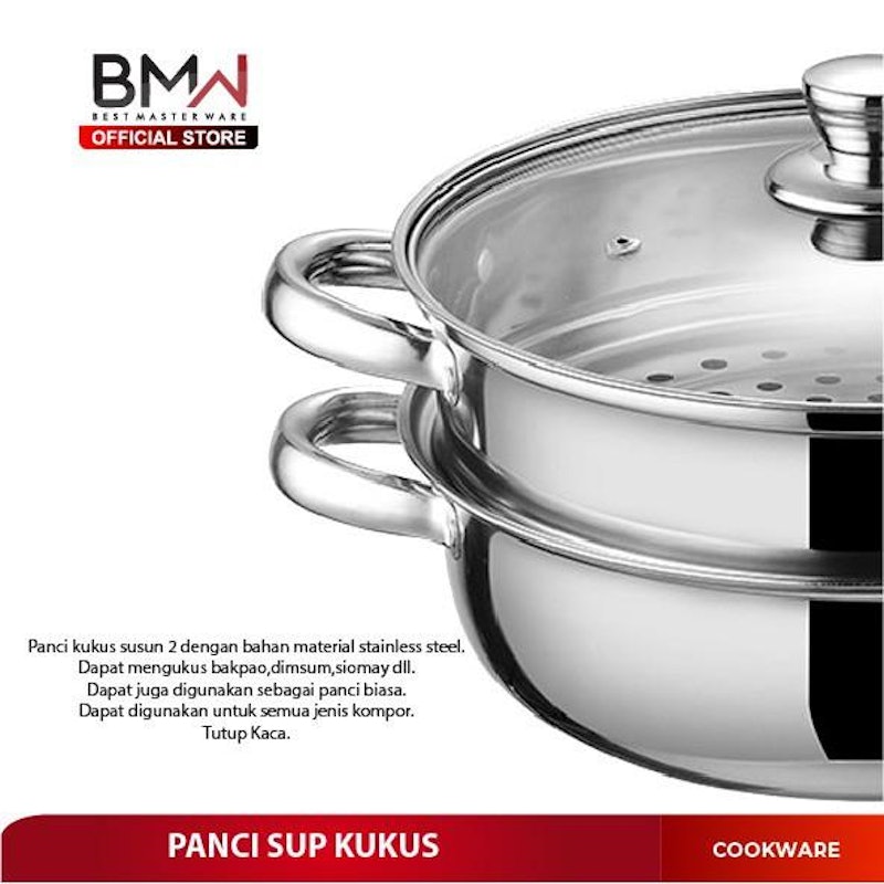 BMW Kitchen Ware Panci Sup Kukus 2 Susun 20 Cm 4