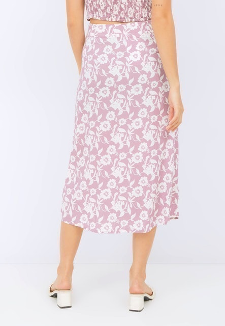 Printed A-line Skirt with Slit 4