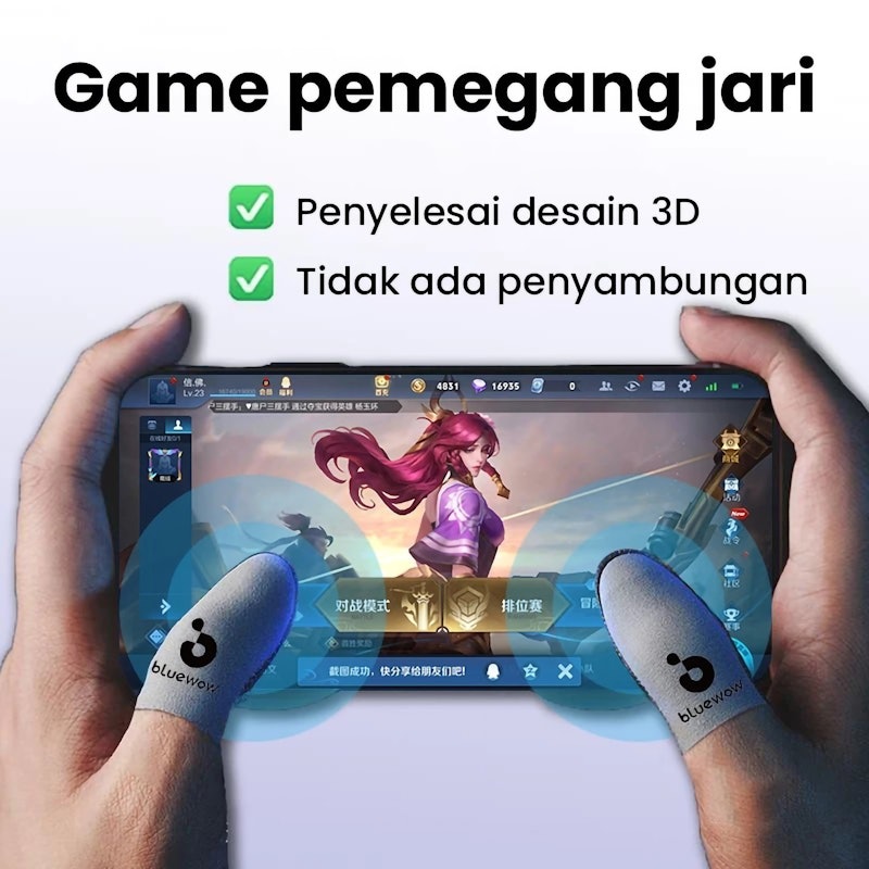 BlueWow Silver Cloth Mobile Game Finger Sleeves 5