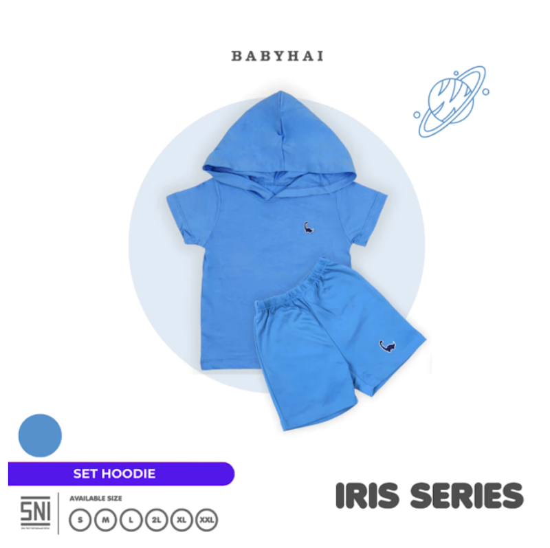 BABY HAI Iris Set Set Hoodie Seri Biru 4