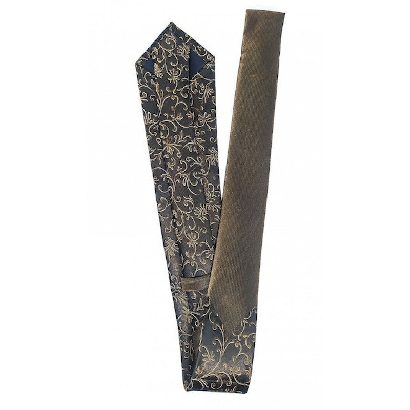 Brown Gold Half Batik Neck Tie 2