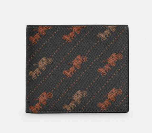 Id Billfold Wallet With Horse And Carriage Dot Print C4332