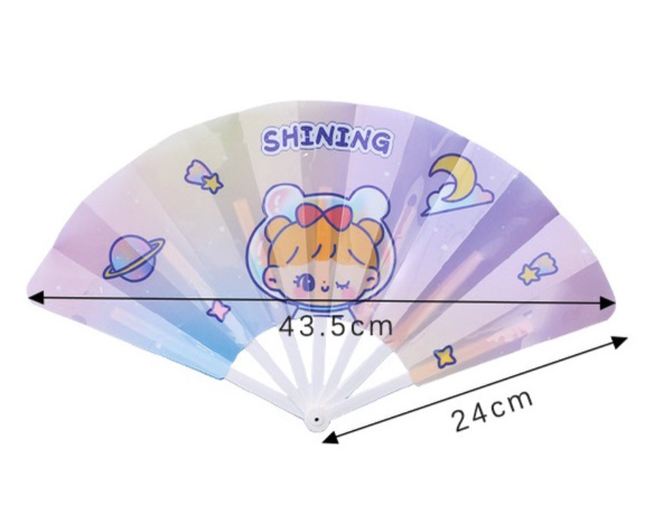 Suka Senang Sekolah Kipas Tangan Lipat / Folding Fan Kartun Lucu AT0088